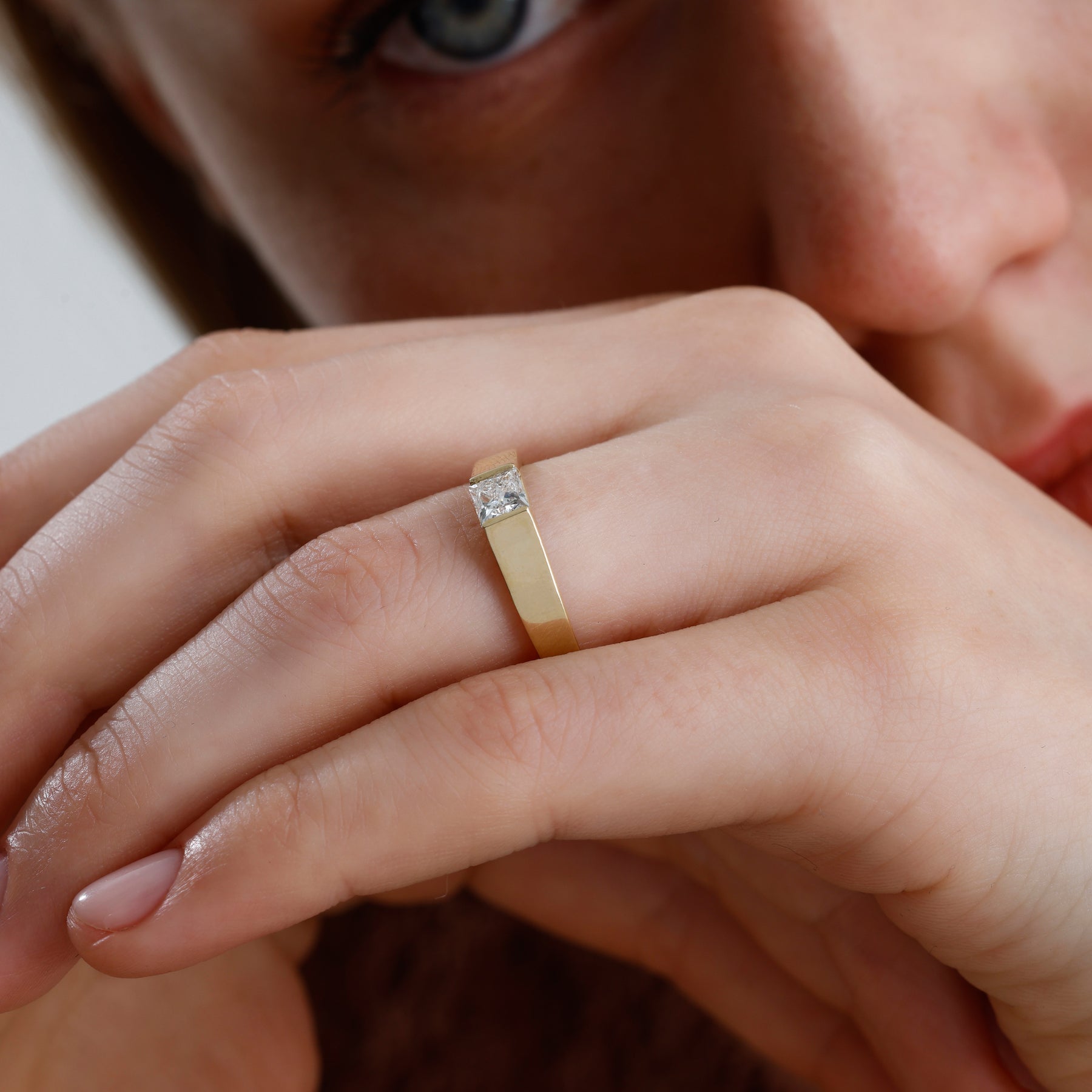 Princess Cut Lab Grown Diamond Square Ring – Viren