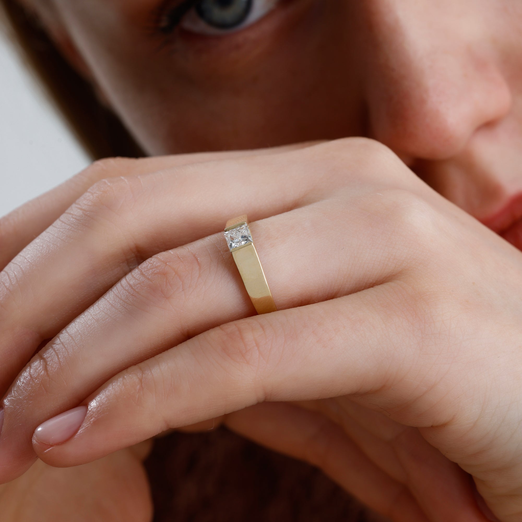 Princess Cut Lab Grown Diamond Square Ring – Viren