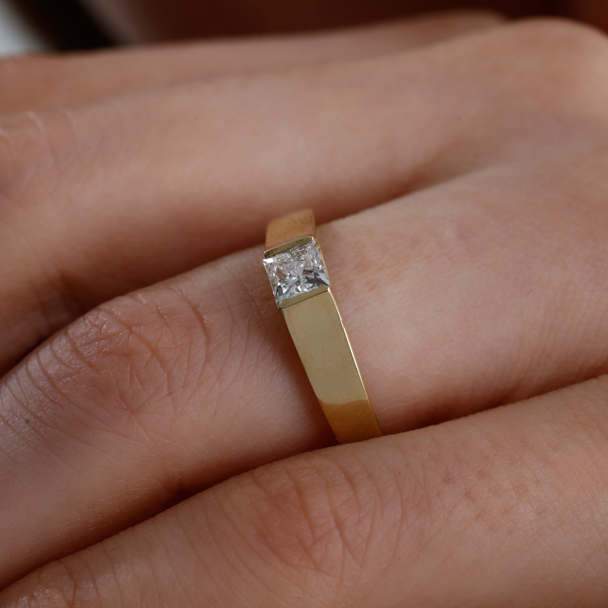 Princess Cut Lab Grown Diamond Square Ring – Viren