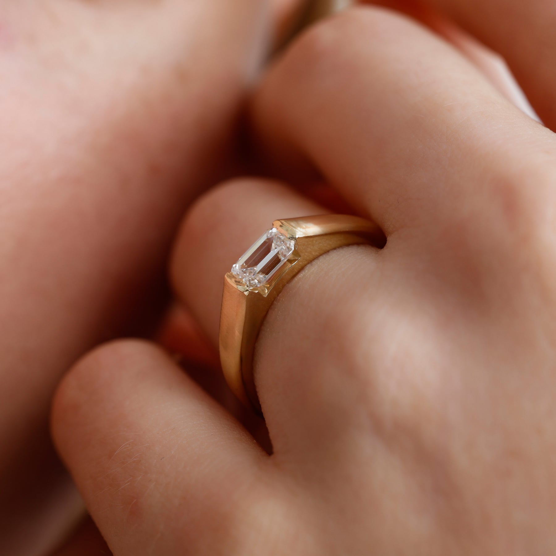 Emerald Cut Lab Grown Diamond Engagement Ring – Rilsa