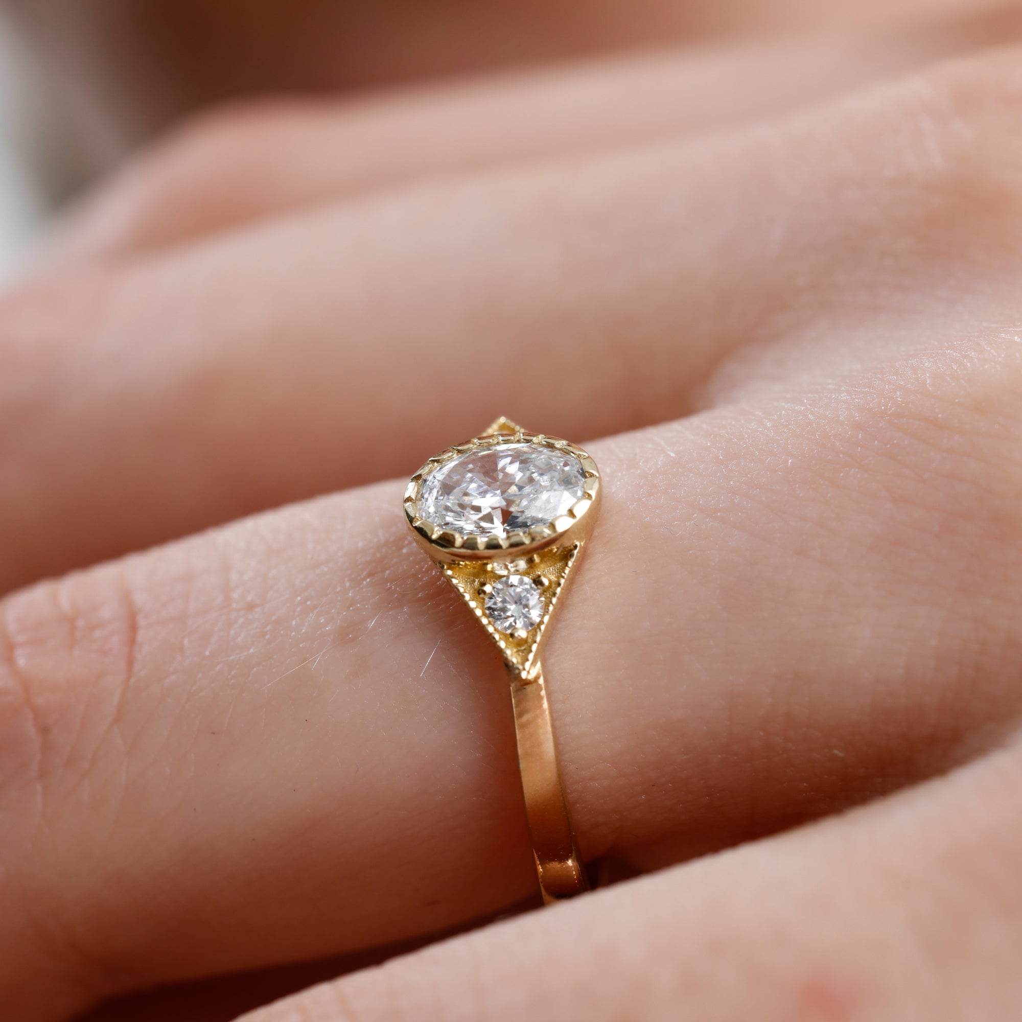 Oval Cut Lab Grown Diamond Engagement Ring – Nerai