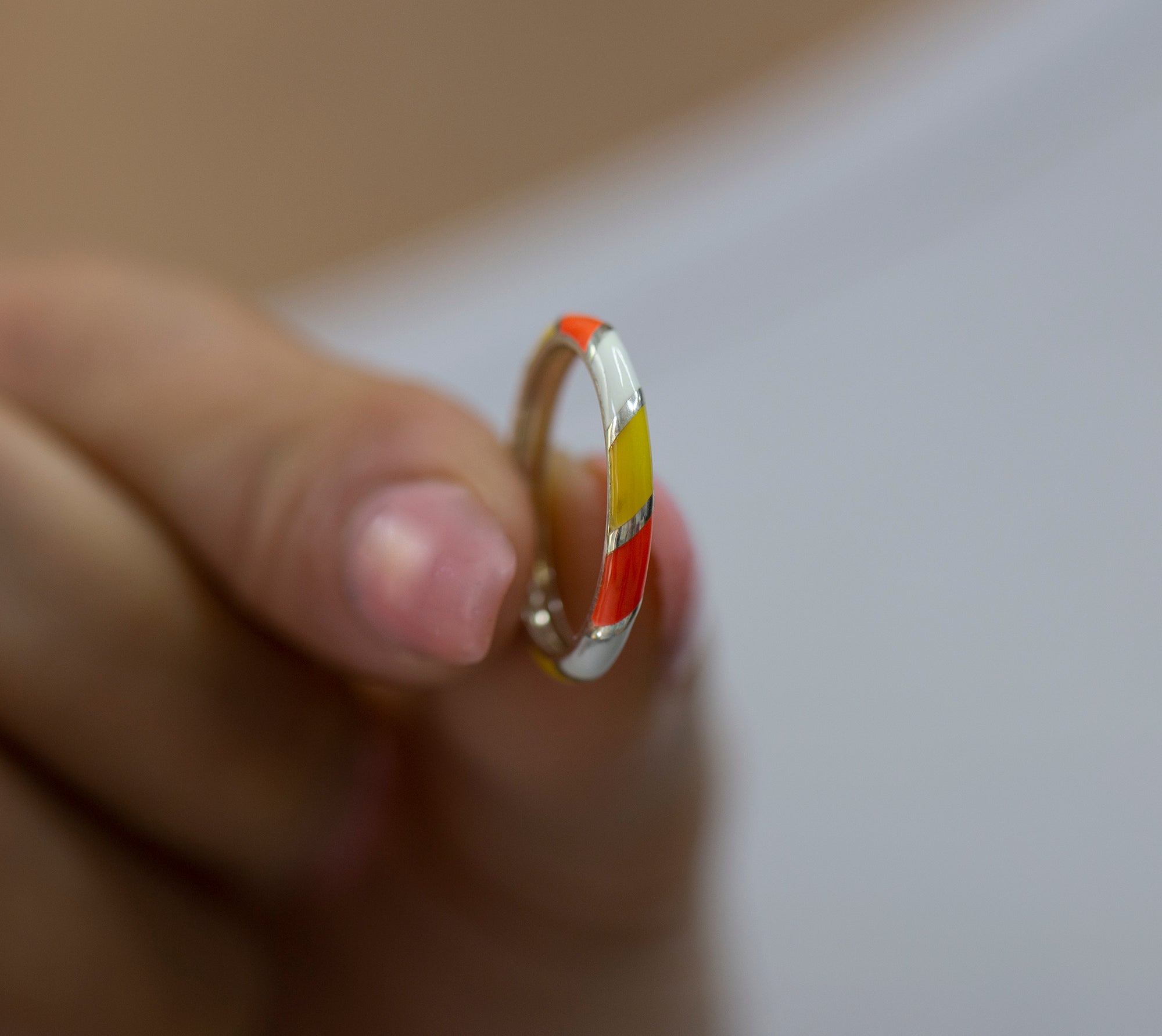 14K Gold Multicolor Enamel Band for Women – Mirella