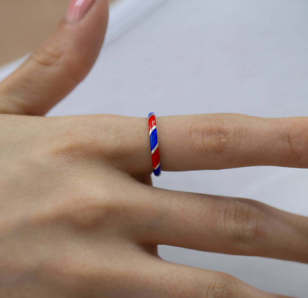 14K Gold Multicolor Enamel Band for Women – Mirella