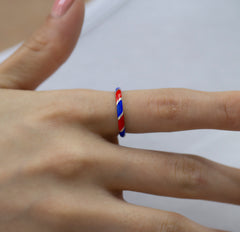 14K Gold Multicolor Enamel Rings for Woman/ Gold Enamel Colored Stack Rings/ Colourful Enamel Band/ Birthday Gifts/ The Mom/ Gift for Her