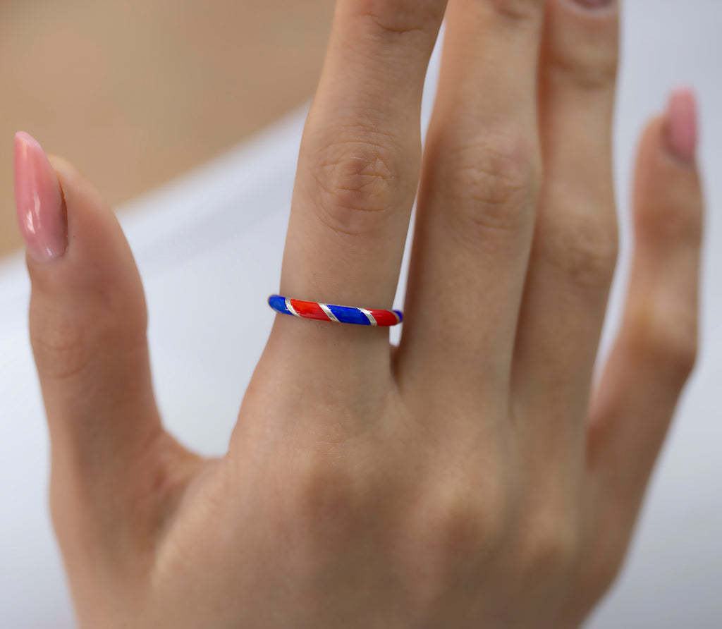 14K Gold Multicolor Enamel Band for Women – Mirella