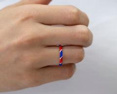 14K Gold Multicolor Enamel Rings for Woman/ Gold Enamel Colored Stack Rings/ Colourful Enamel Band/ Birthday Gifts/ The Mom/ Gift for Her