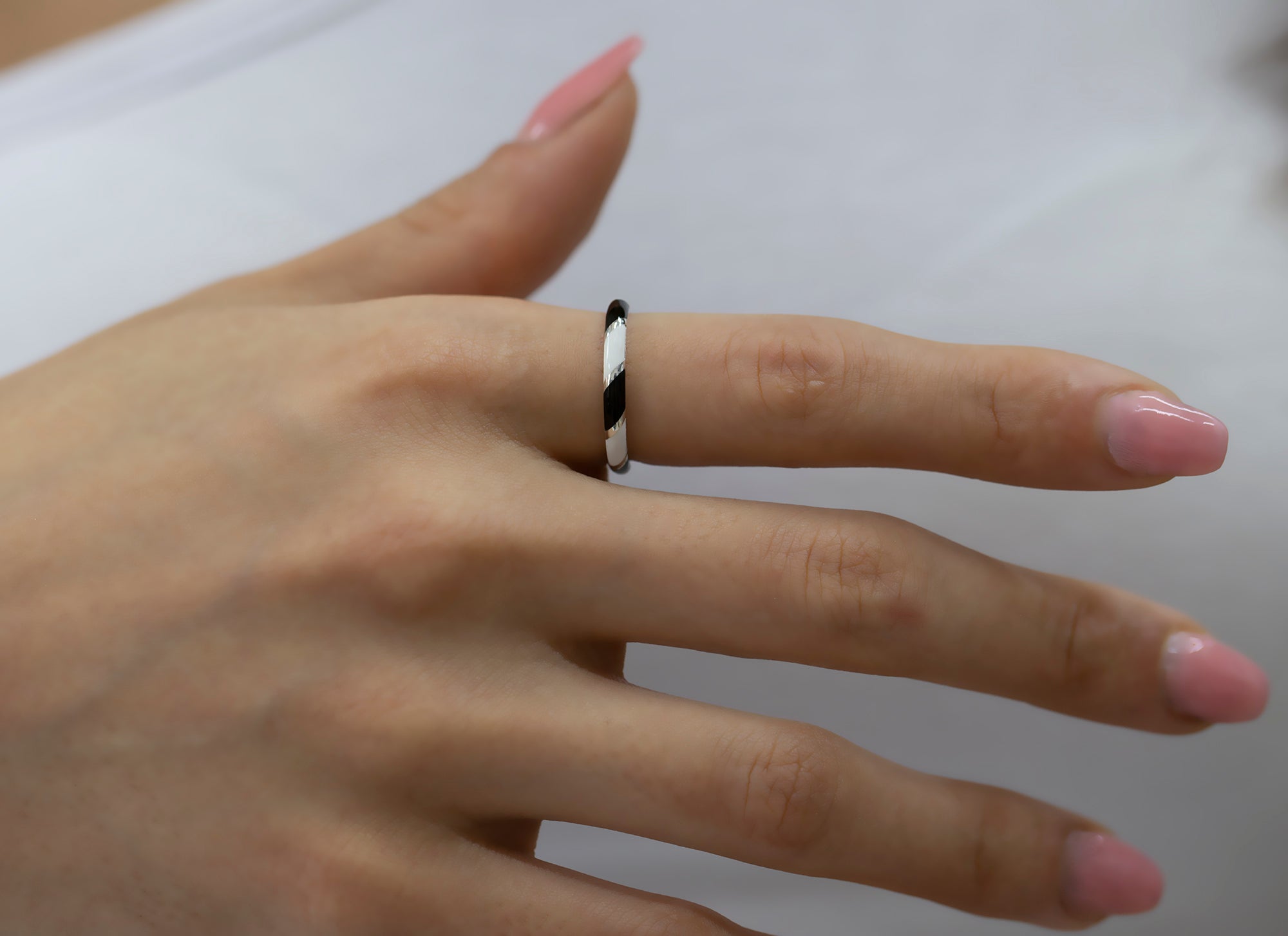 14K Gold Multicolor Enamel Rings for Woman/ Gold Enamel Colored Stack Rings/ Colourful Enamel Band/ Birthday Gifts/ The Mom/ Gift for Her