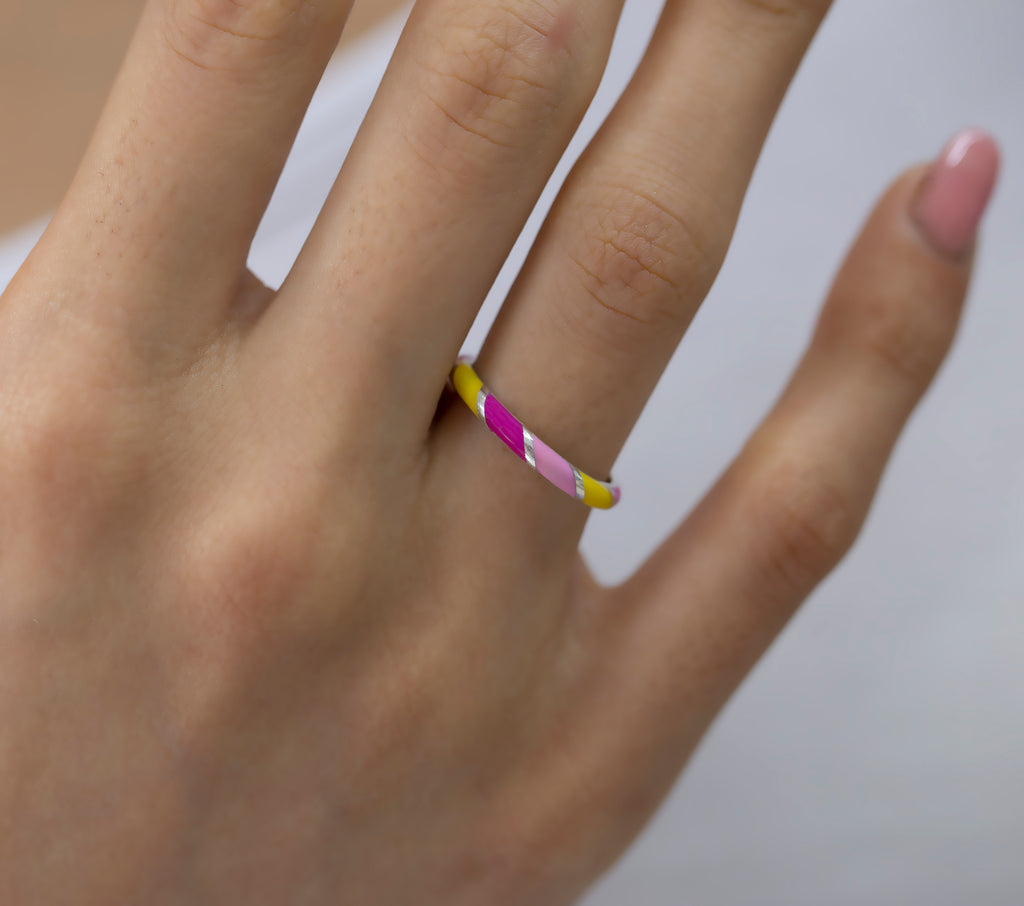 14K Gold Multicolor Enamel Band for Women – Mirella