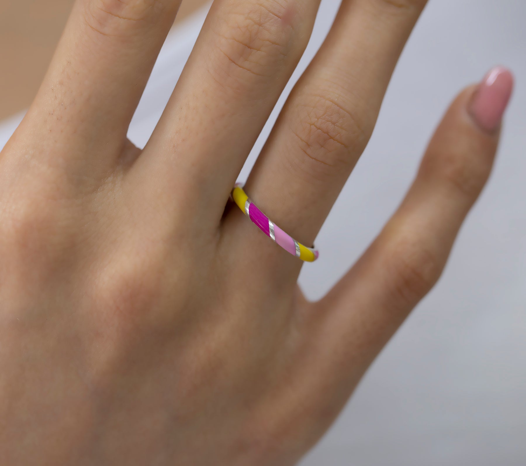 14K Gold Multicolor Enamel Band for Women – Mirella