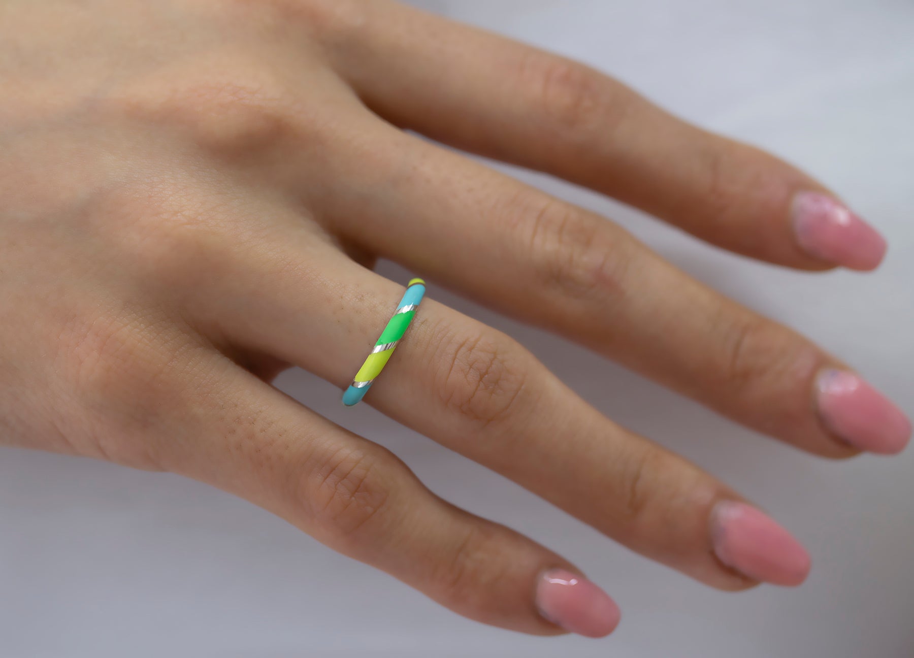 14K Gold Multicolor Enamel Band for Women – Mirella