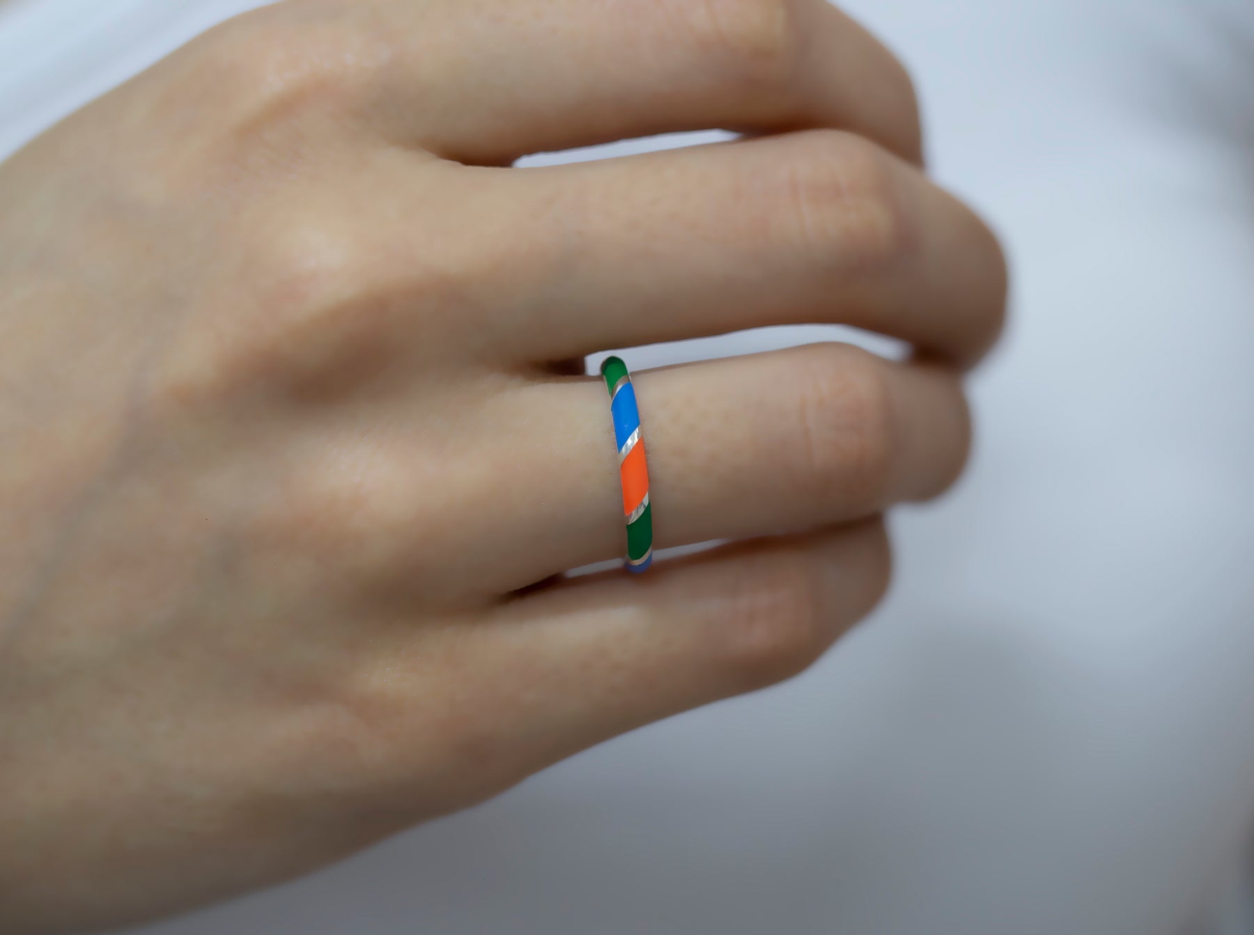 14K Gold Multicolor Enamel Band for Women – Mirella