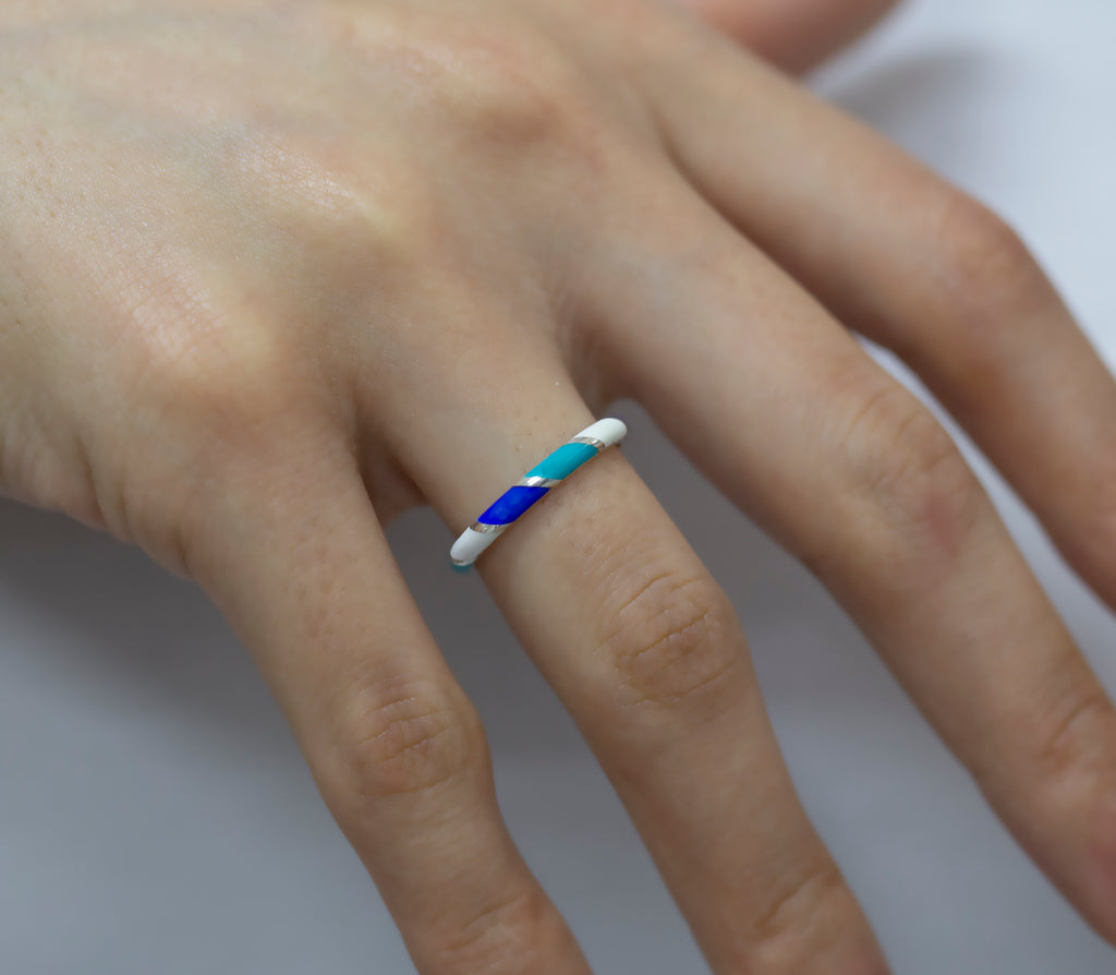 14K Gold Multicolor Enamel Band for Women – Mirella