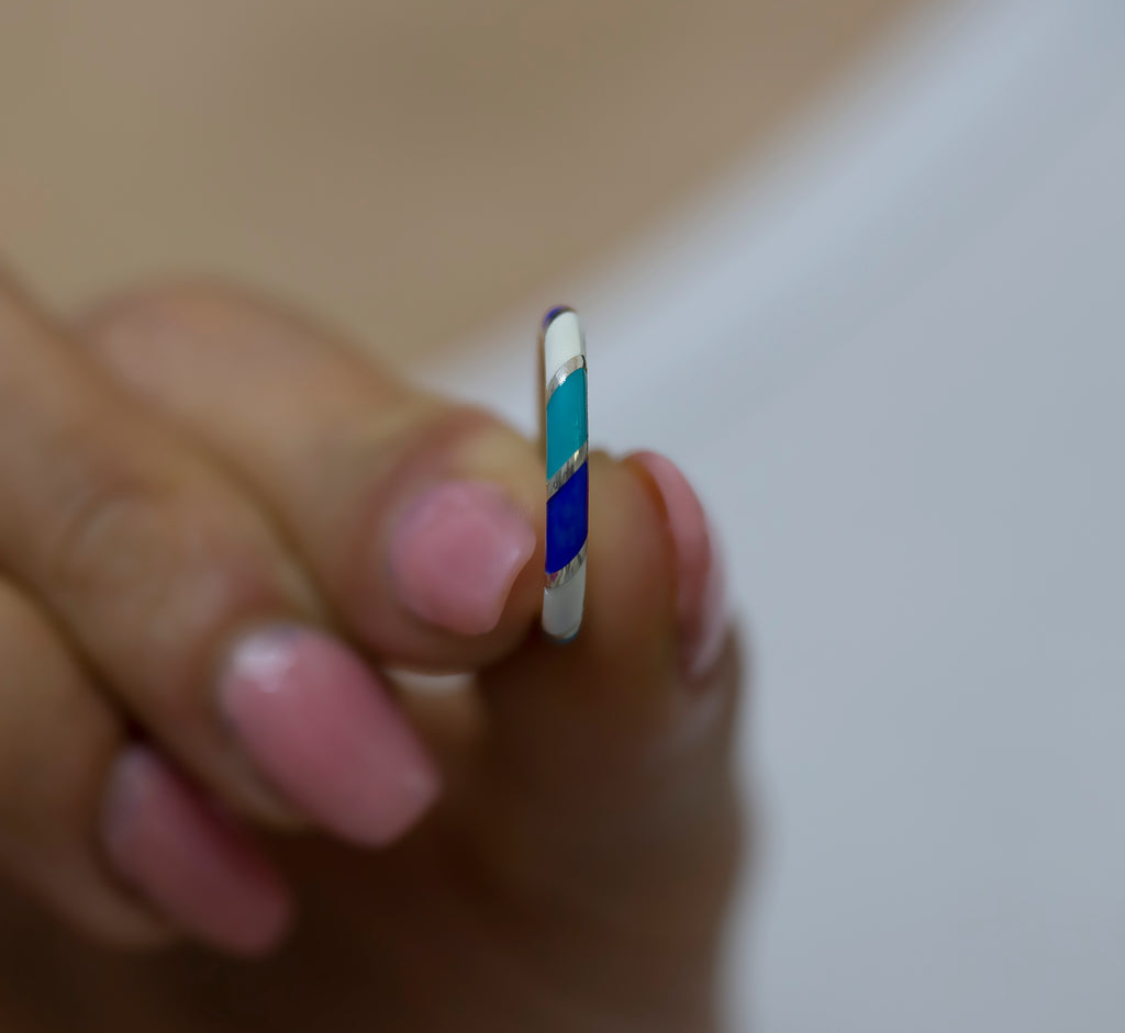 14K Gold Multicolor Enamel Band for Women – Mirella