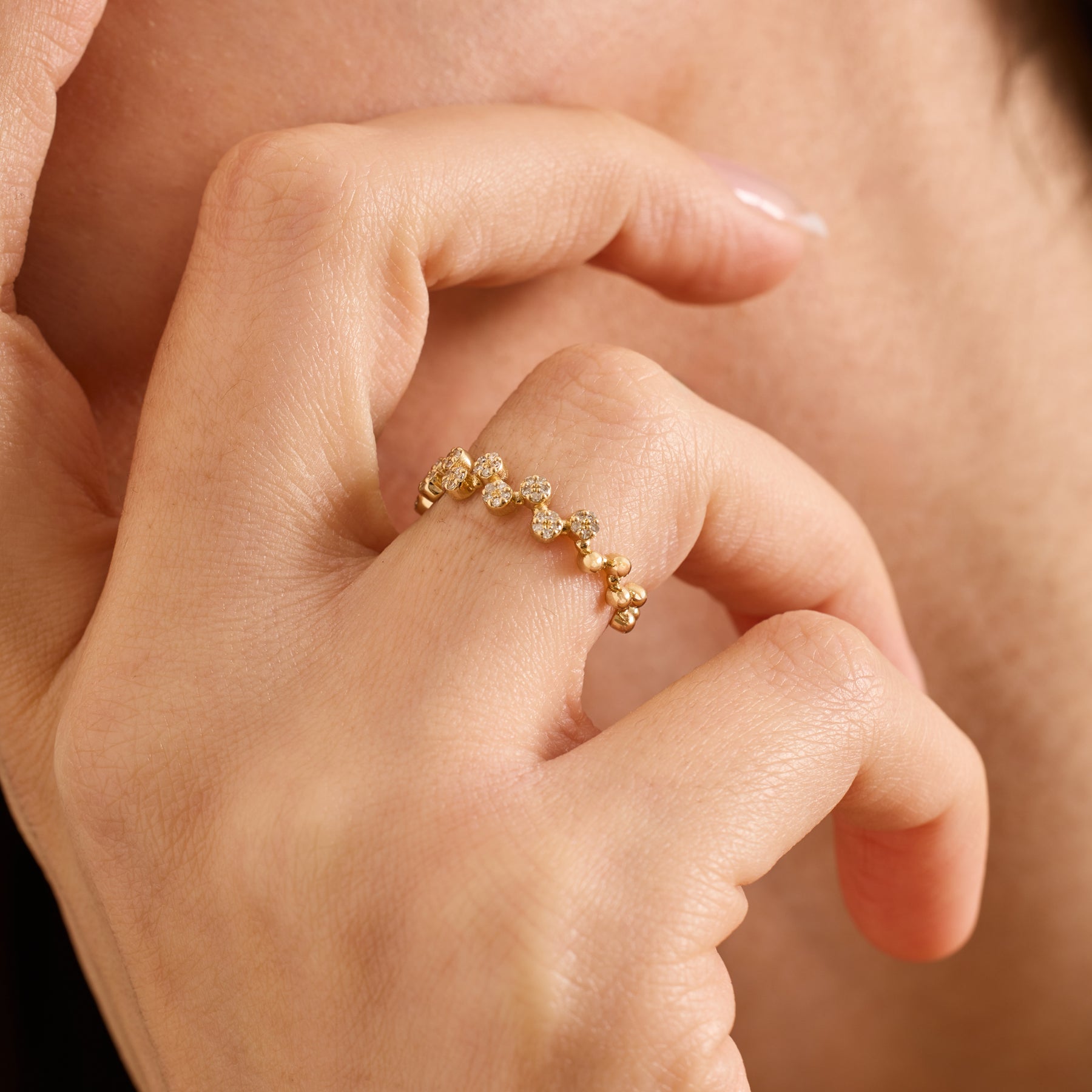 14 Ayar Katı Altın Pırlanta Yüzük – Meliora 