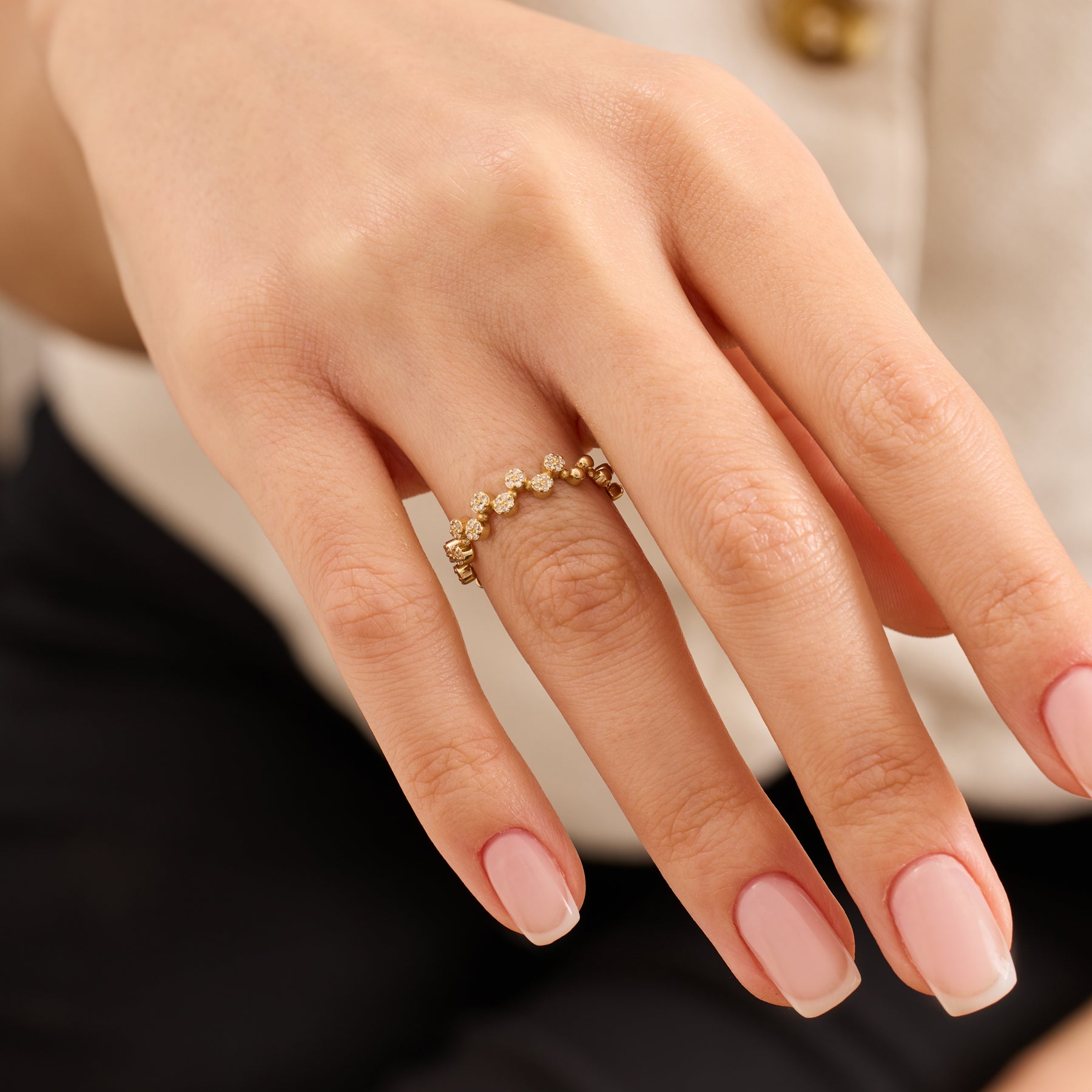 14 Ayar Katı Altın Pırlanta Yüzük – Meliora 