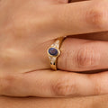 14K Solid Gold Oval Tanzanite & Natural Diamond Cluster Engagement Ring – Valeryn