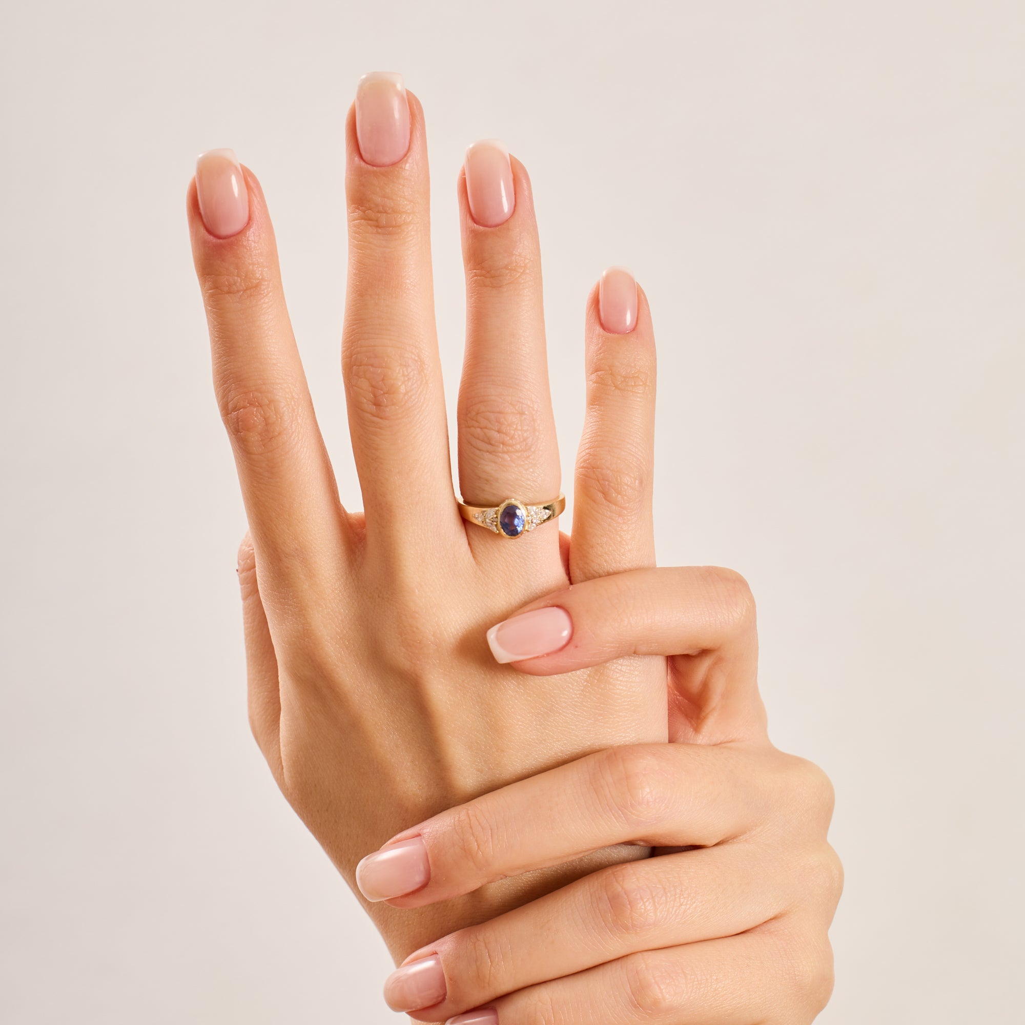 14K Solid Gold Oval Tanzanite & Natural Diamond Cluster Engagement Ring – Valeryn