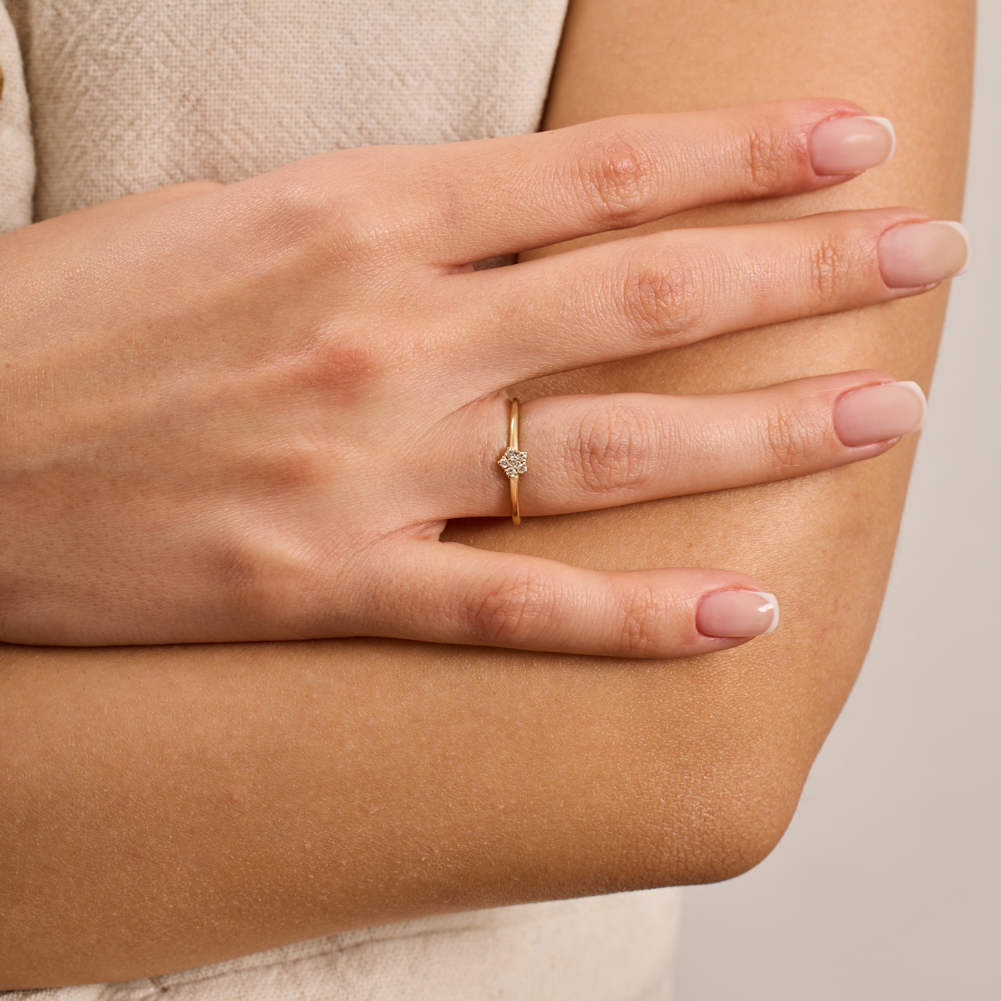 14 Ayar Altın Pırlanta Çiçek Yüzük – Florisse 