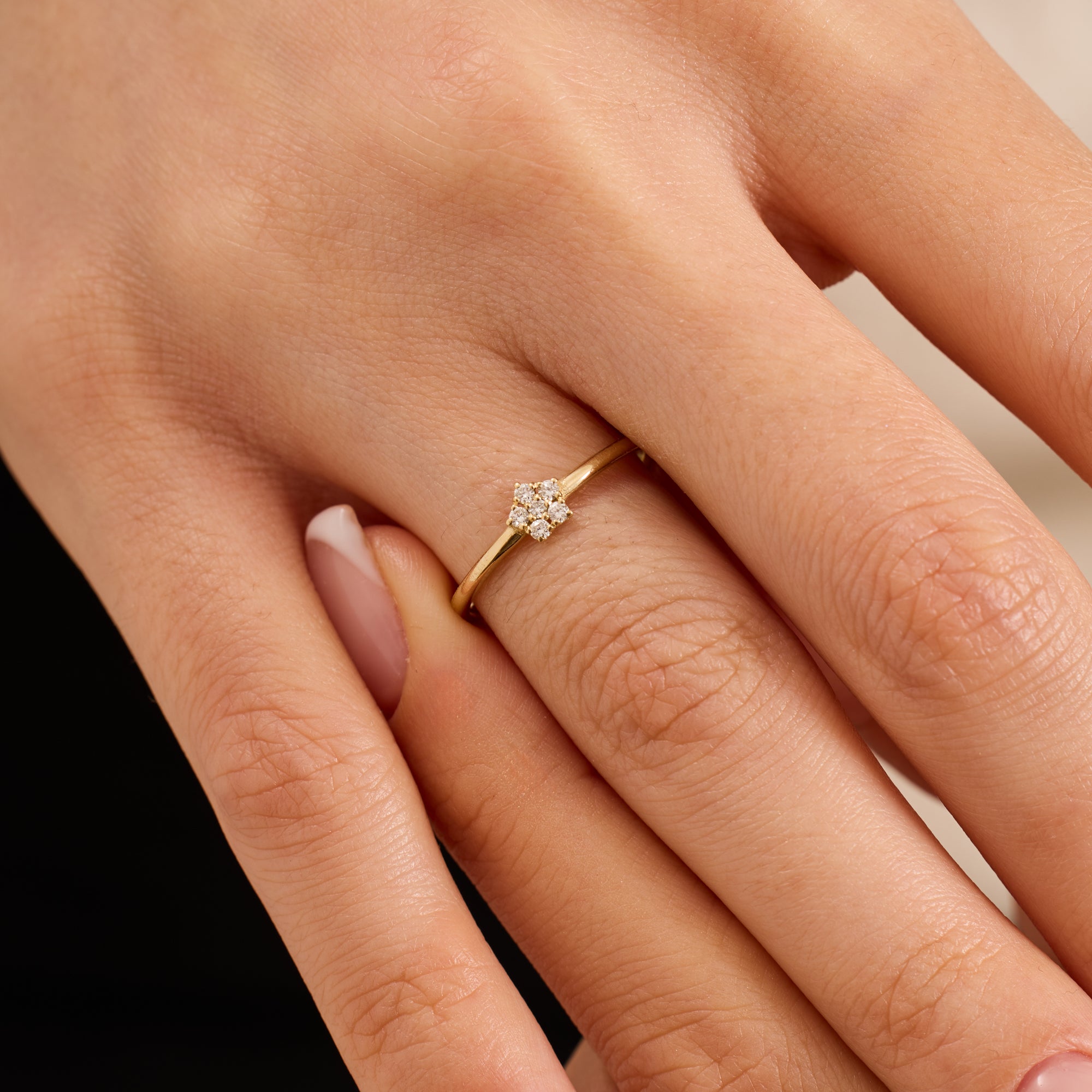 14 Ayar Altın Pırlanta Çiçek Yüzük – Florisse 