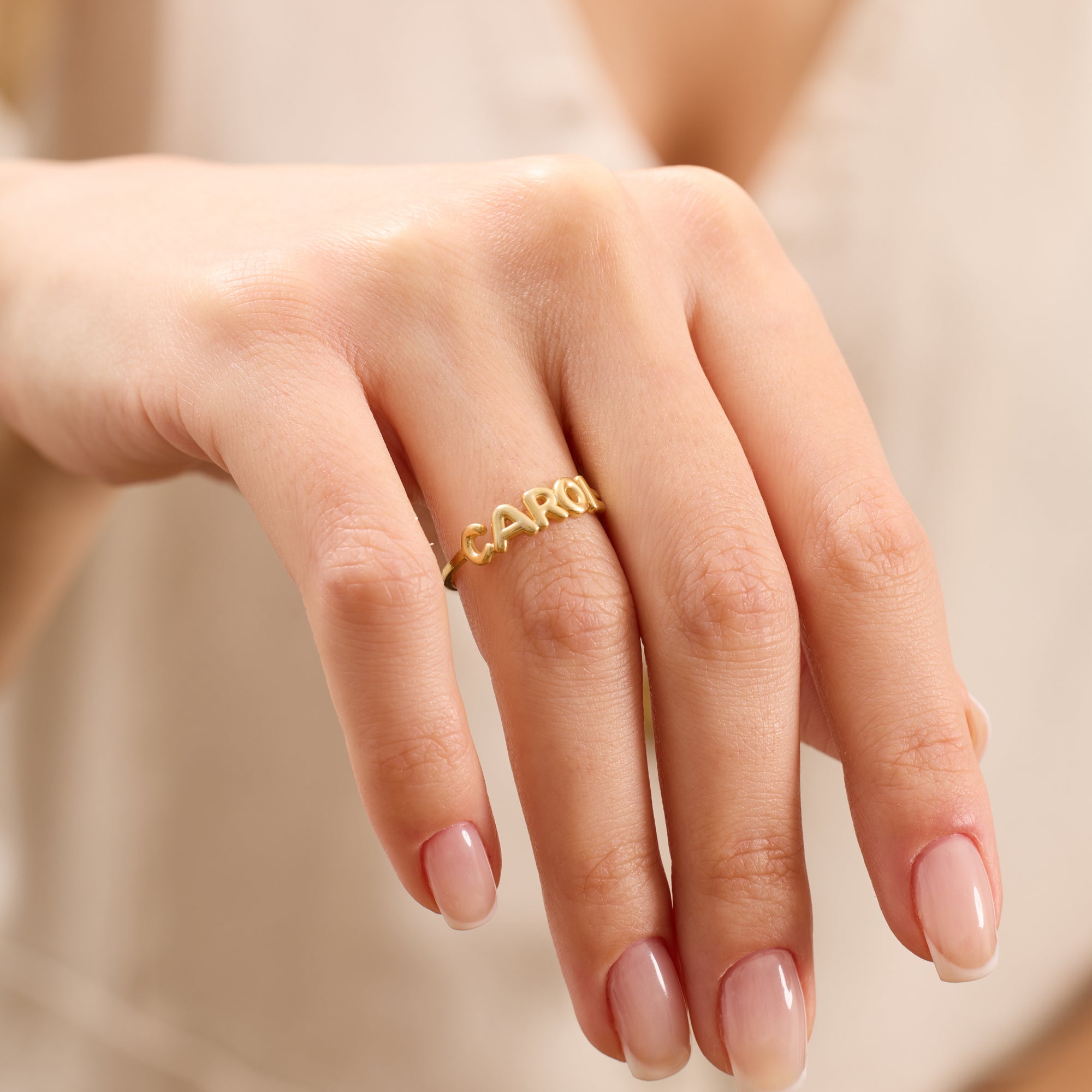 14K Gold Personalized Name Ring for Women – Elysia