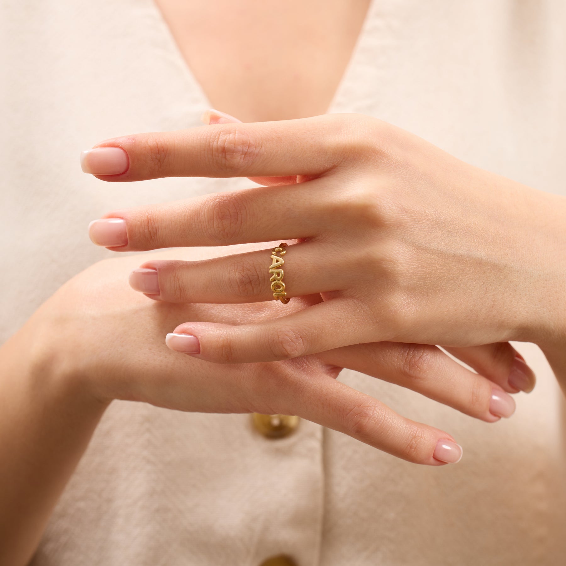 14K Gold Personalized Name Ring for Women – Elysia