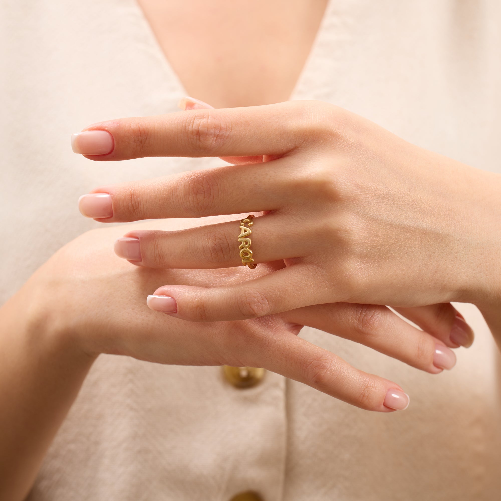 14K Gold Personalized Name Ring for Women – Elysia