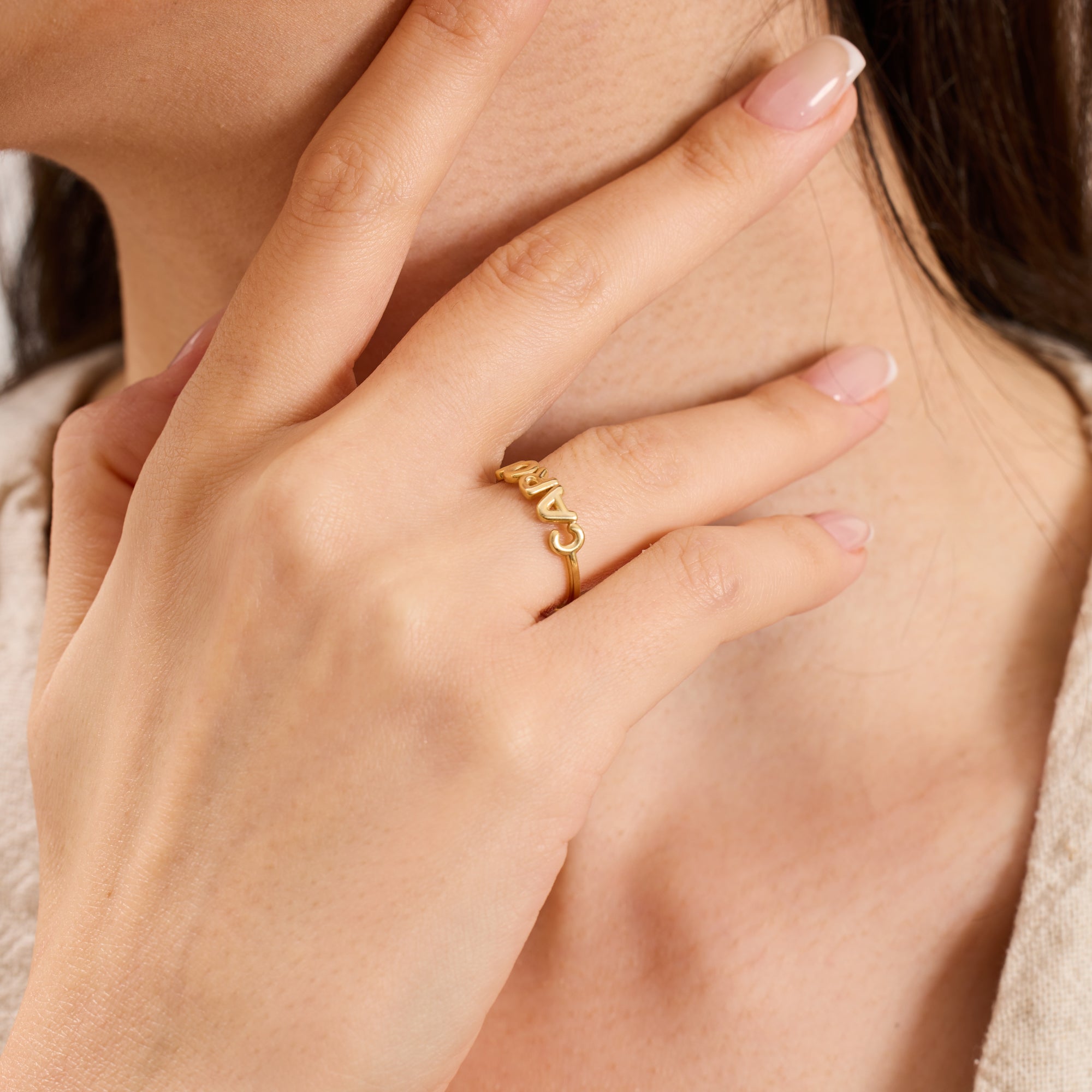 14K Gold Personalized Name Ring for Women – Elysia