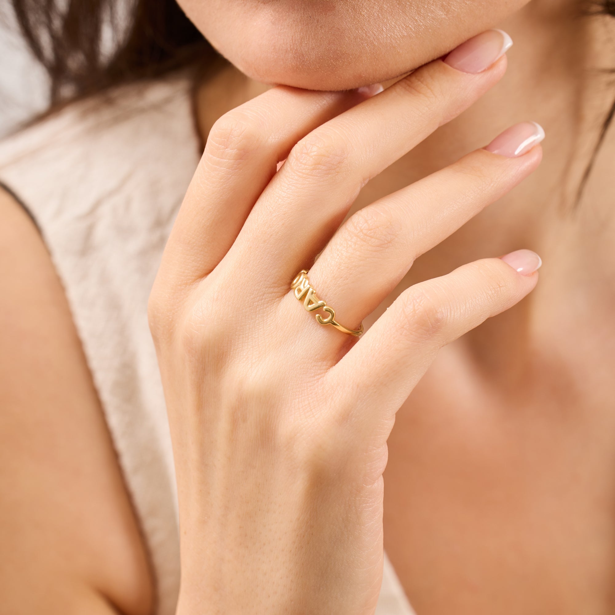 14K Gold Personalized Name Ring for Women – Elysia
