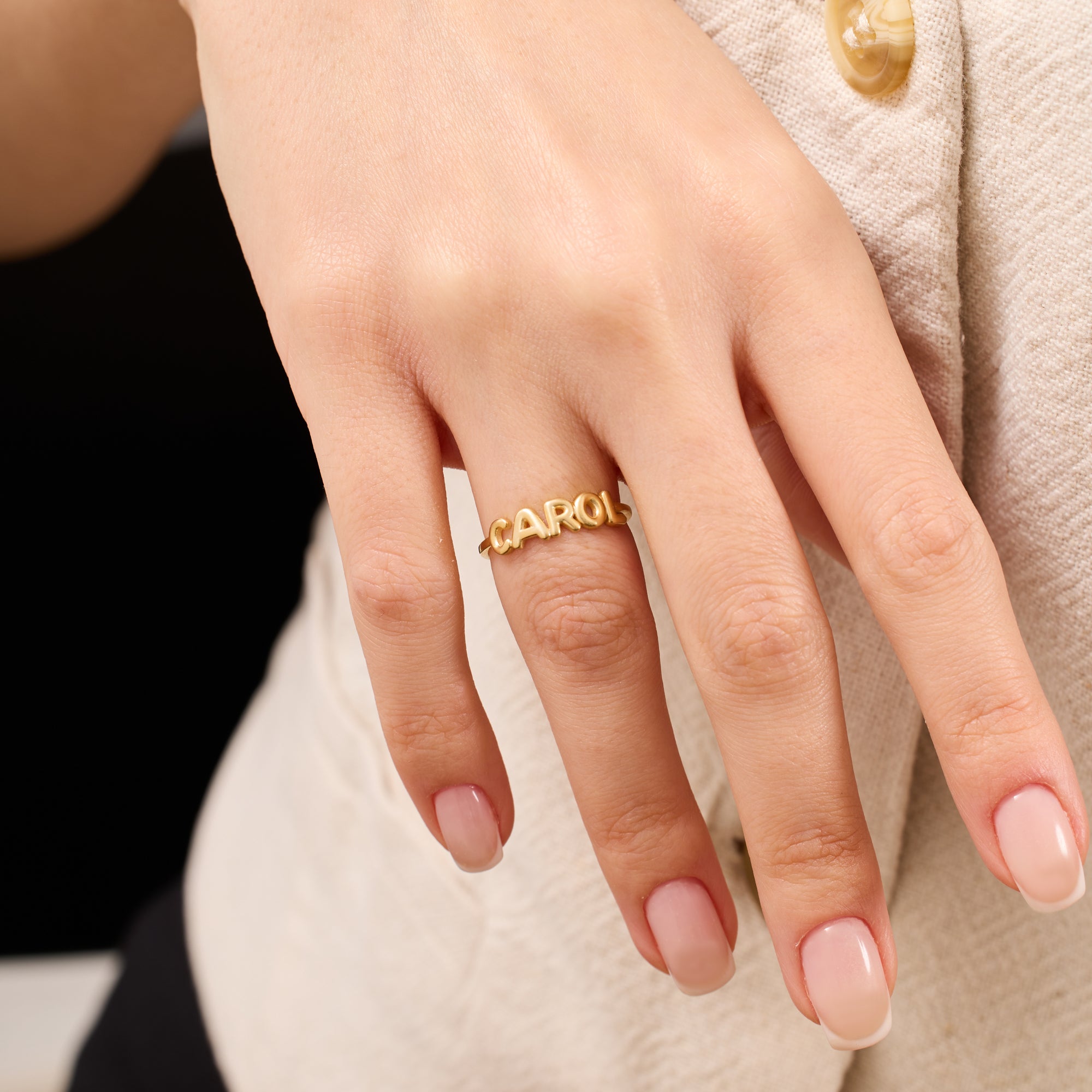 14K Gold Personalized Name Ring for Women – Elysia