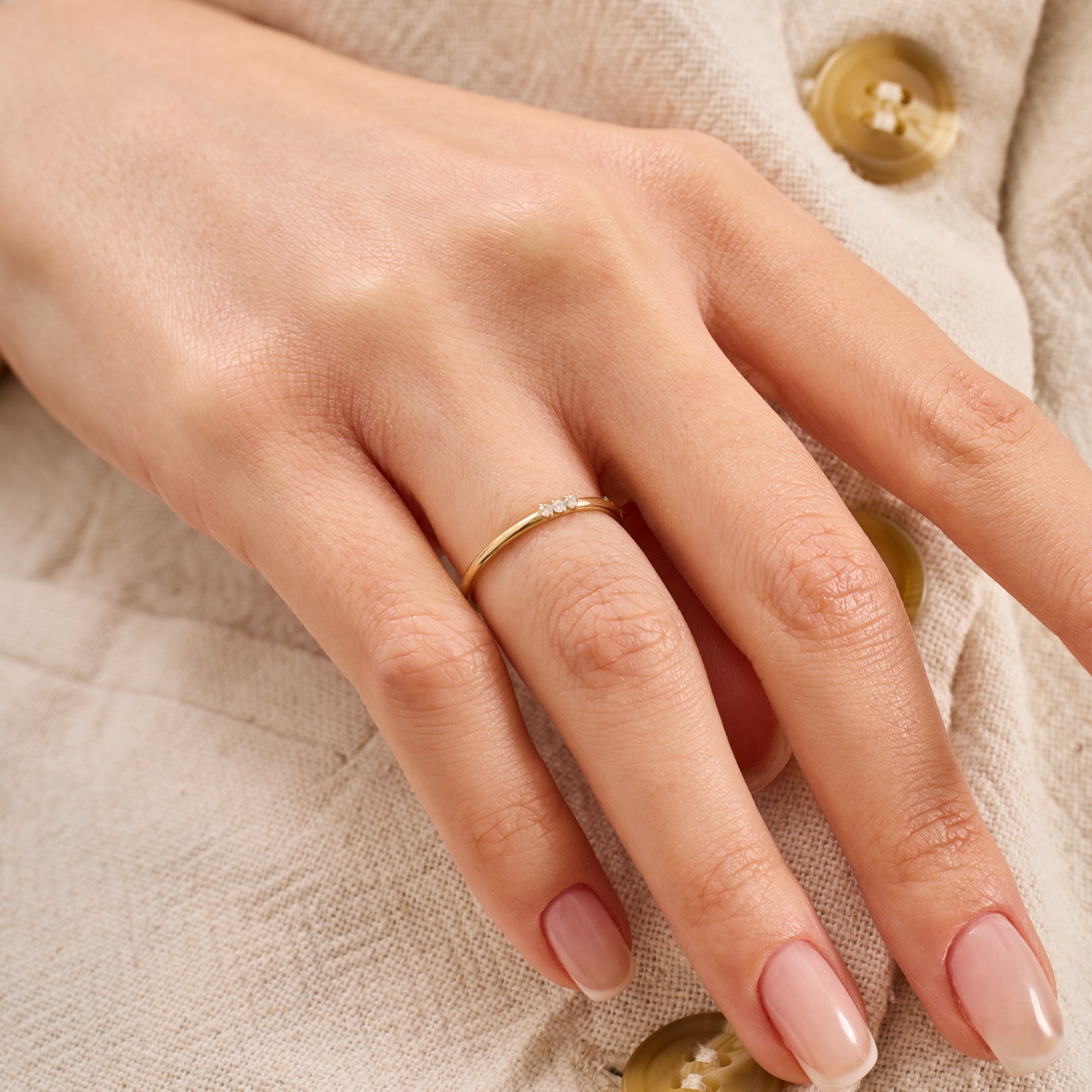 14K Gold Diamond Trio Ring – Arlisse