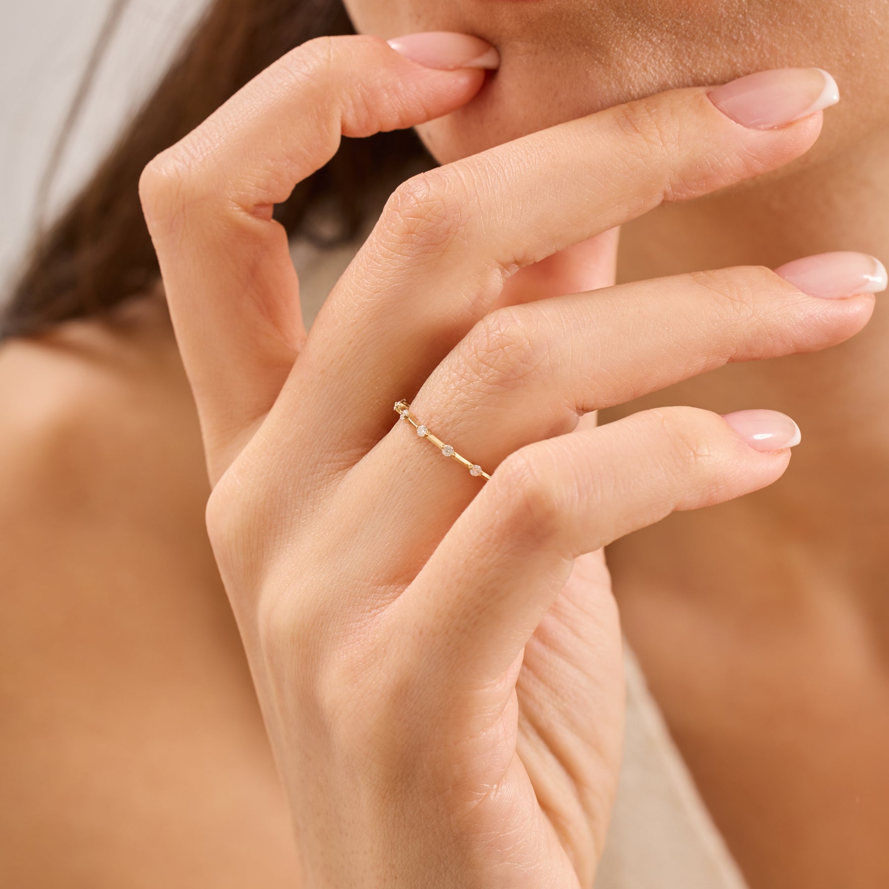 14 Ayar Altın Tam Sonsuzluk Pırlanta Yüzük – Lureine 