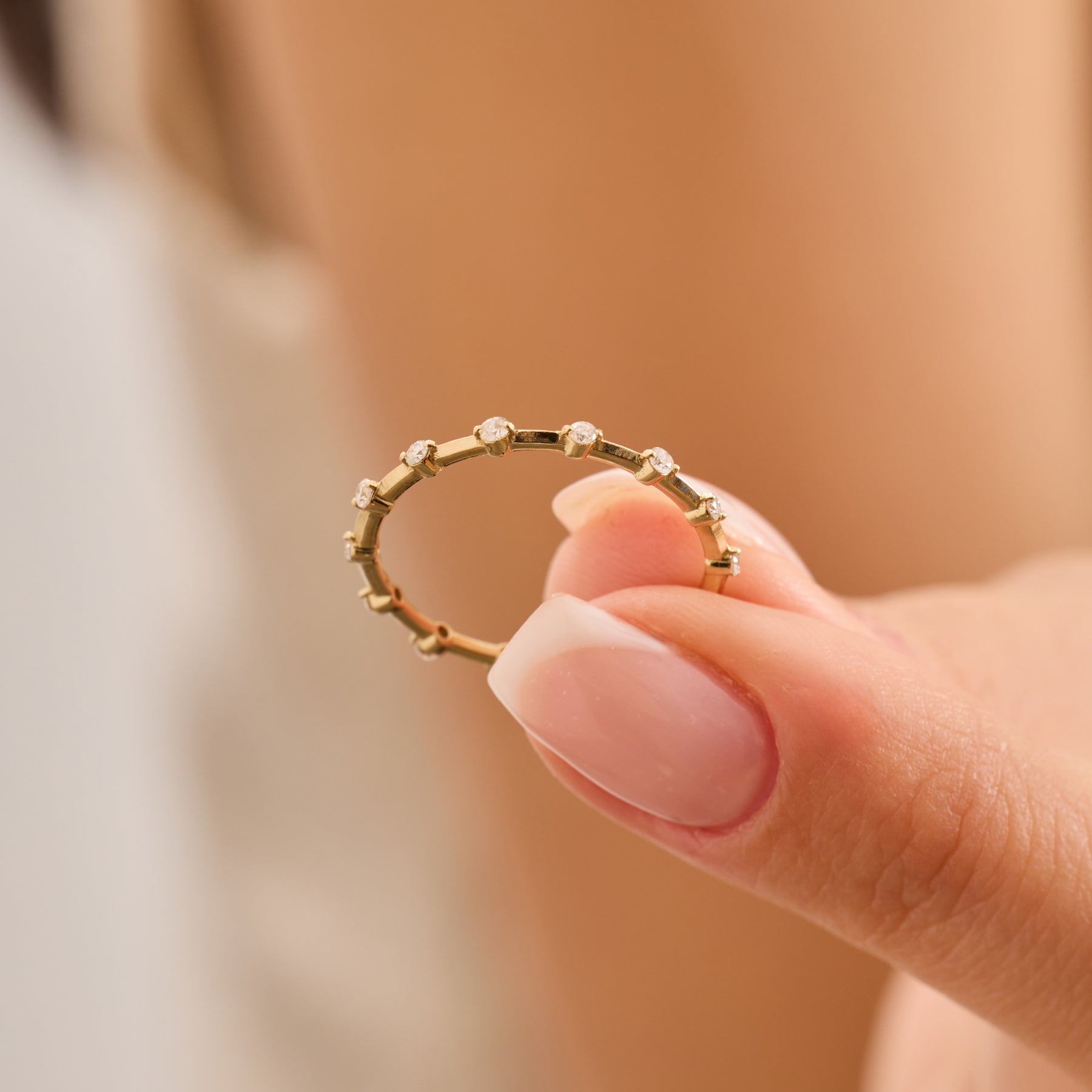 14 Ayar Altın Tam Sonsuzluk Pırlanta Yüzük – Lureine 