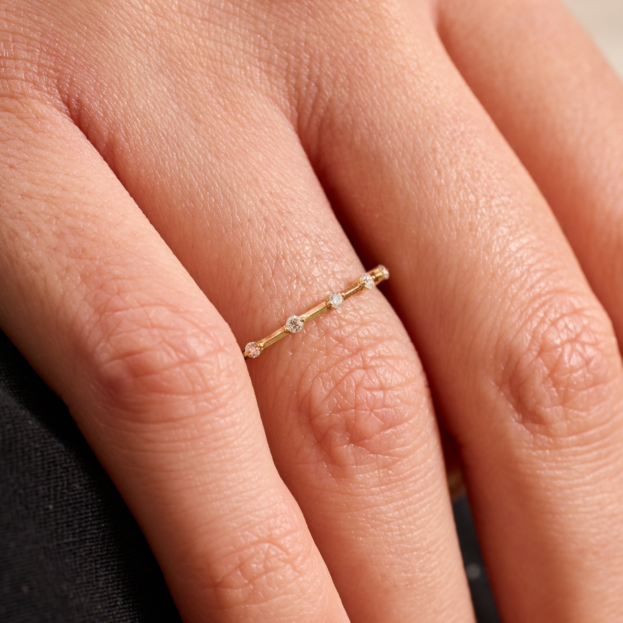 14 Ayar Altın Tam Sonsuzluk Pırlanta Yüzük – Lureine 