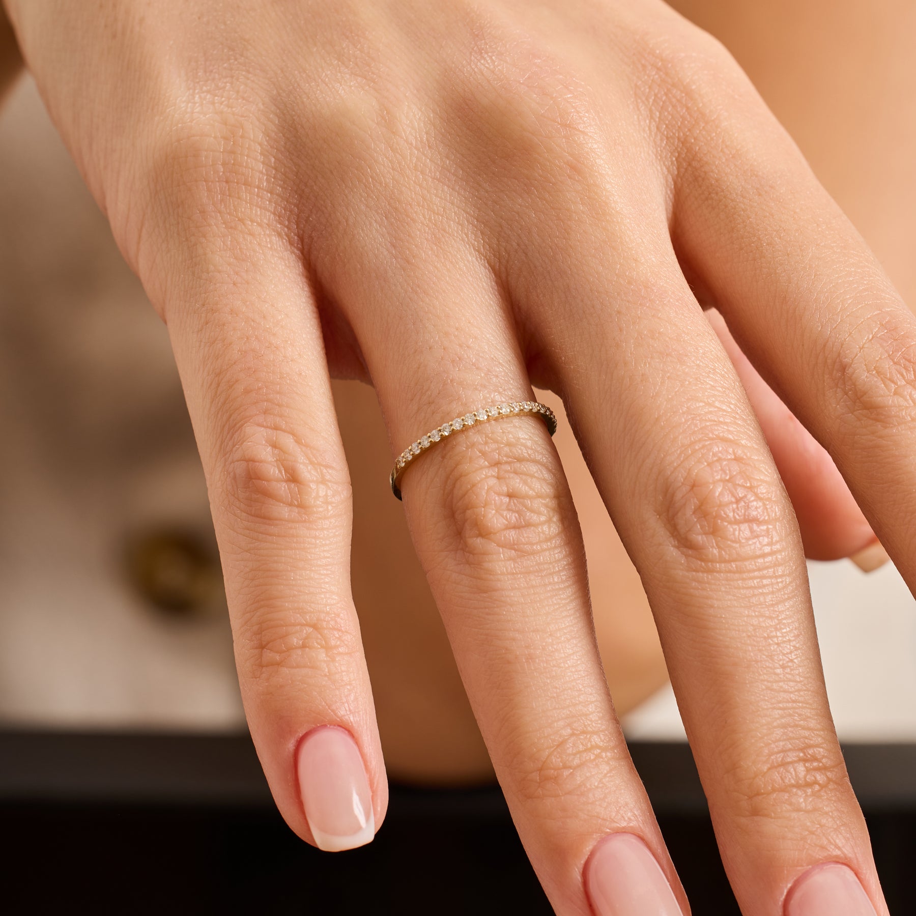 14K Gold 1.40 MM Round Diamond Half Eternity Band – Mirvane