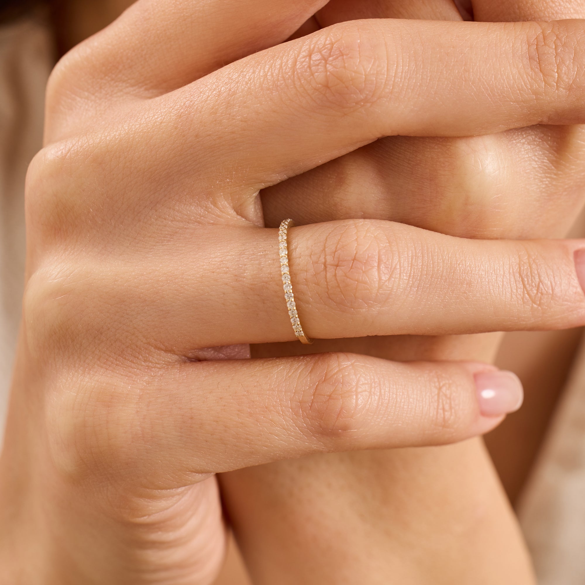 14K Gold 1.40 MM Round Diamond Half Eternity Band – Mirvane