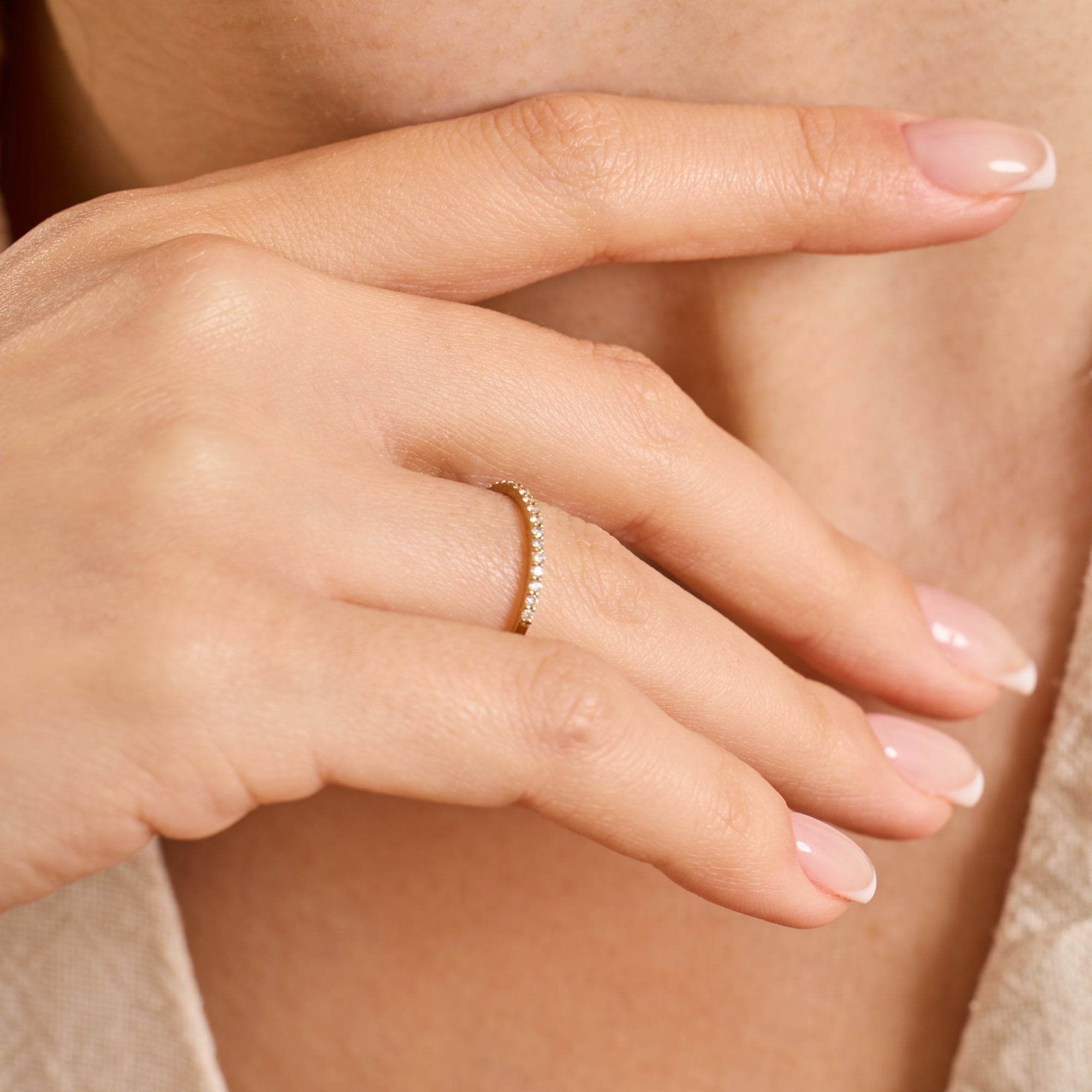 14K Gold 1.40 MM Round Diamond Half Eternity Band – Mirvane