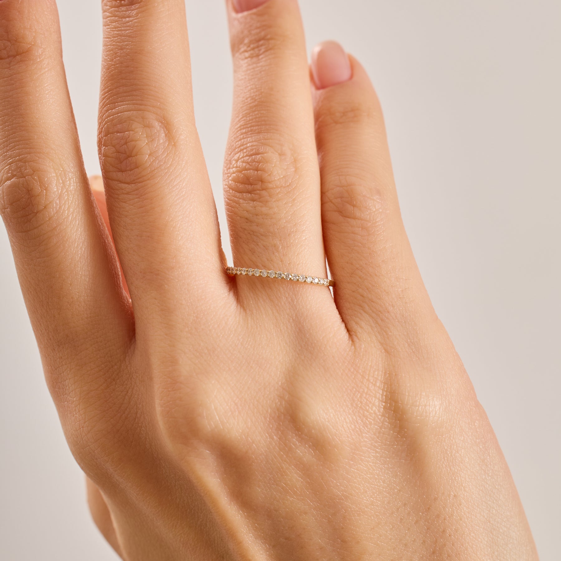 14K Gold 1.40 MM Round Diamond Half Eternity Band – Mirvane