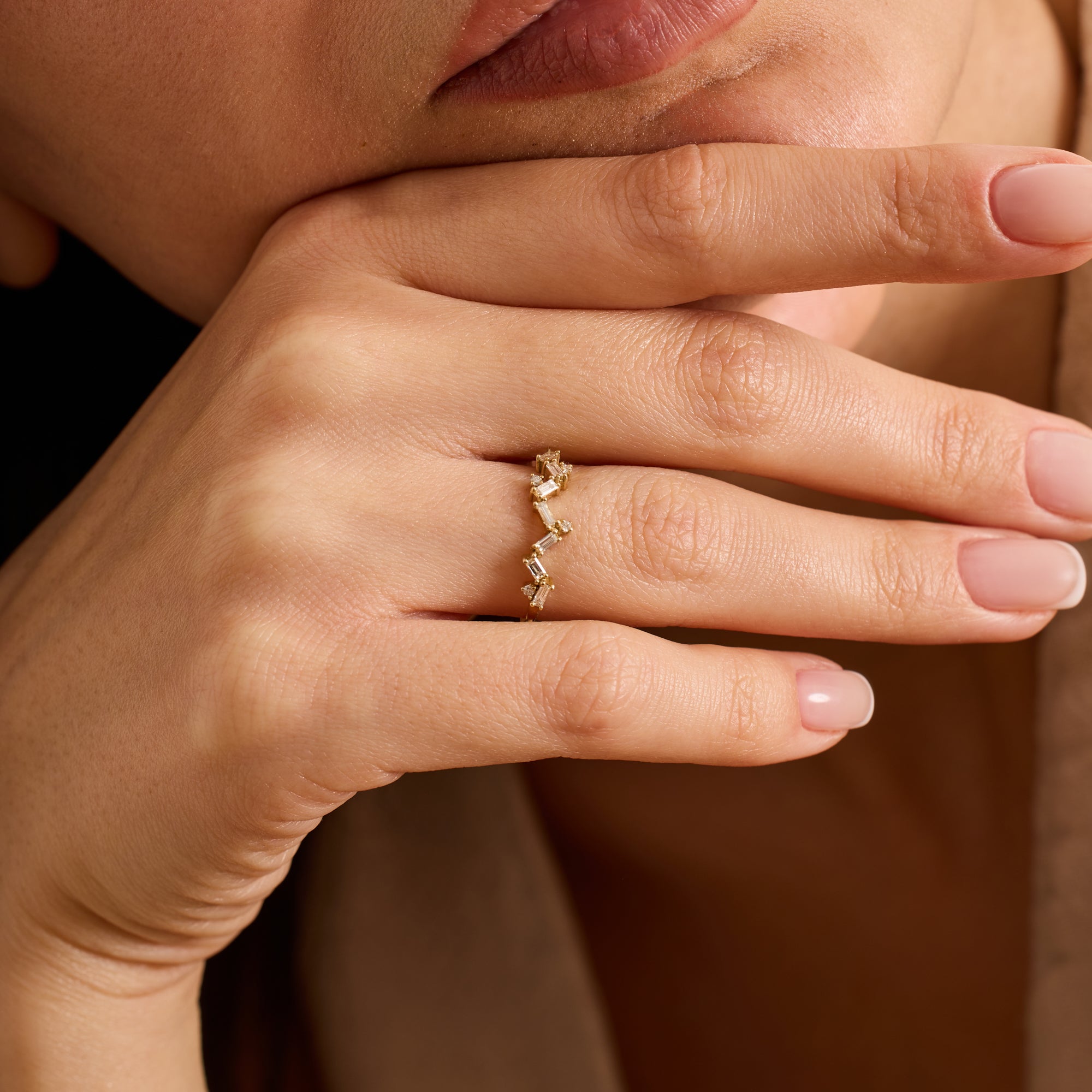 14K Gold Baguette Diamond Ring – Cylena