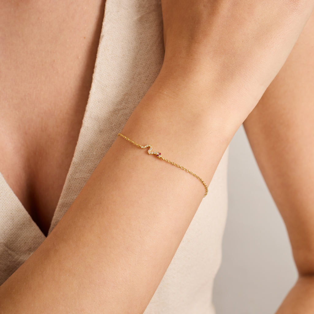14K Gold Diamond Snake Chain Bracelet – Cleo