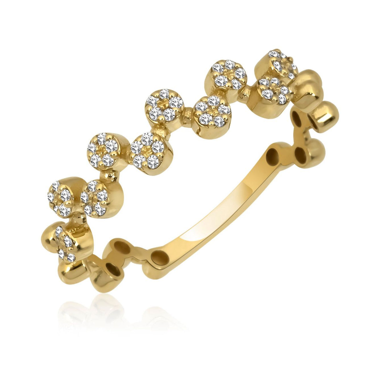 14K Solid Gold Diamond Rings for Woman/ Gold Diamond Ring Gift for Her/ Diamond Stackable Ring/ Birthday Gifts for Her/ Mothers Day Gift