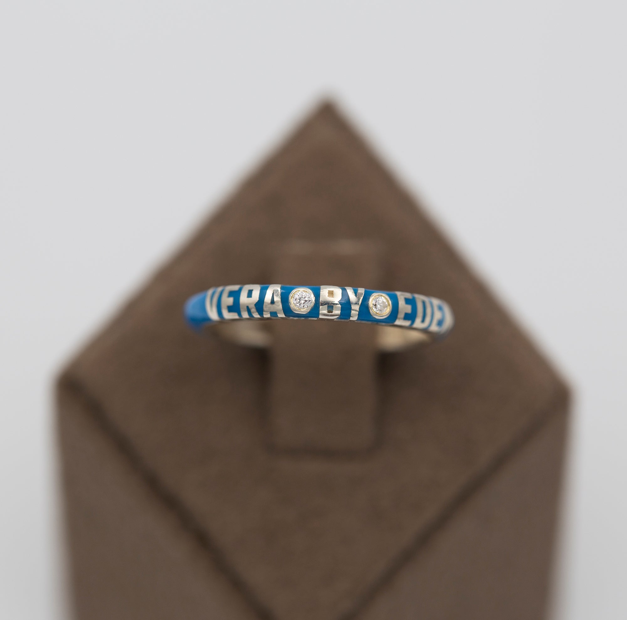 14K Gold Diamond Colourful Enamel Ring/ Gold Personalized Stackable Enamel Rings/ Personalized Name Diamond Enamel Rings/ Gift for Her