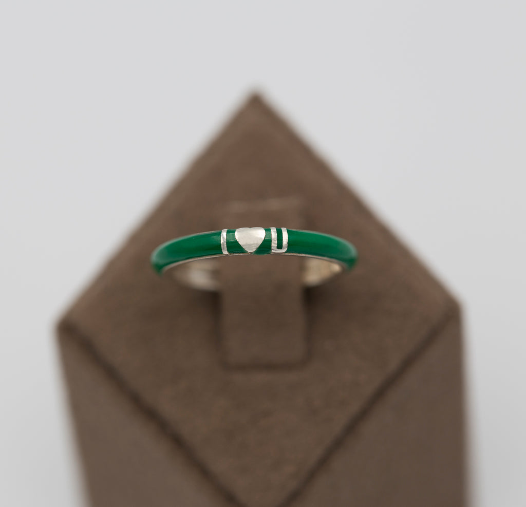 14K Gold Personalized Diamond Enamel Ring – Evania