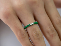 14K Gold Personalized Diamond Enamel Ring – Evania