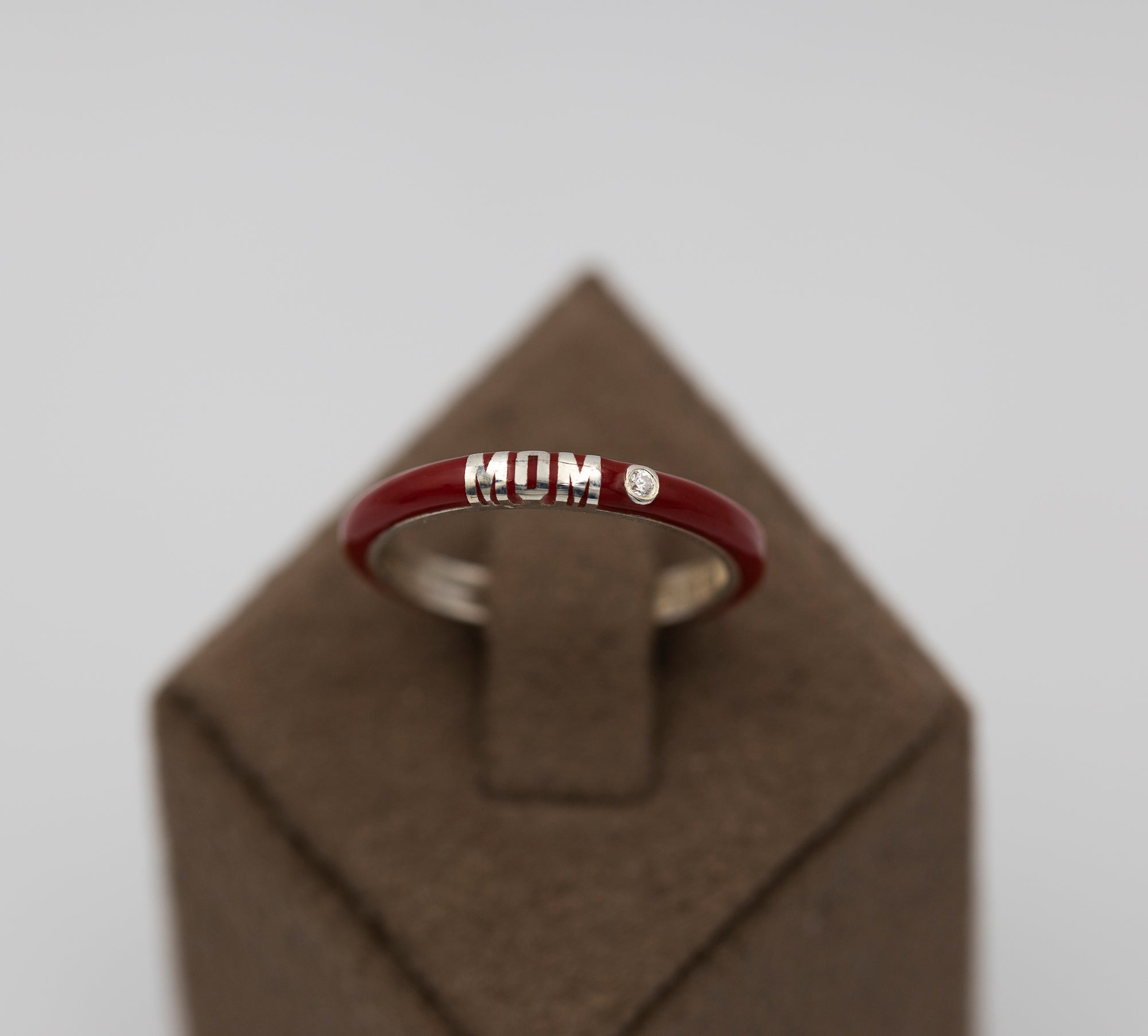 14K Gold Personalized Diamond Enamel Ring – Evania