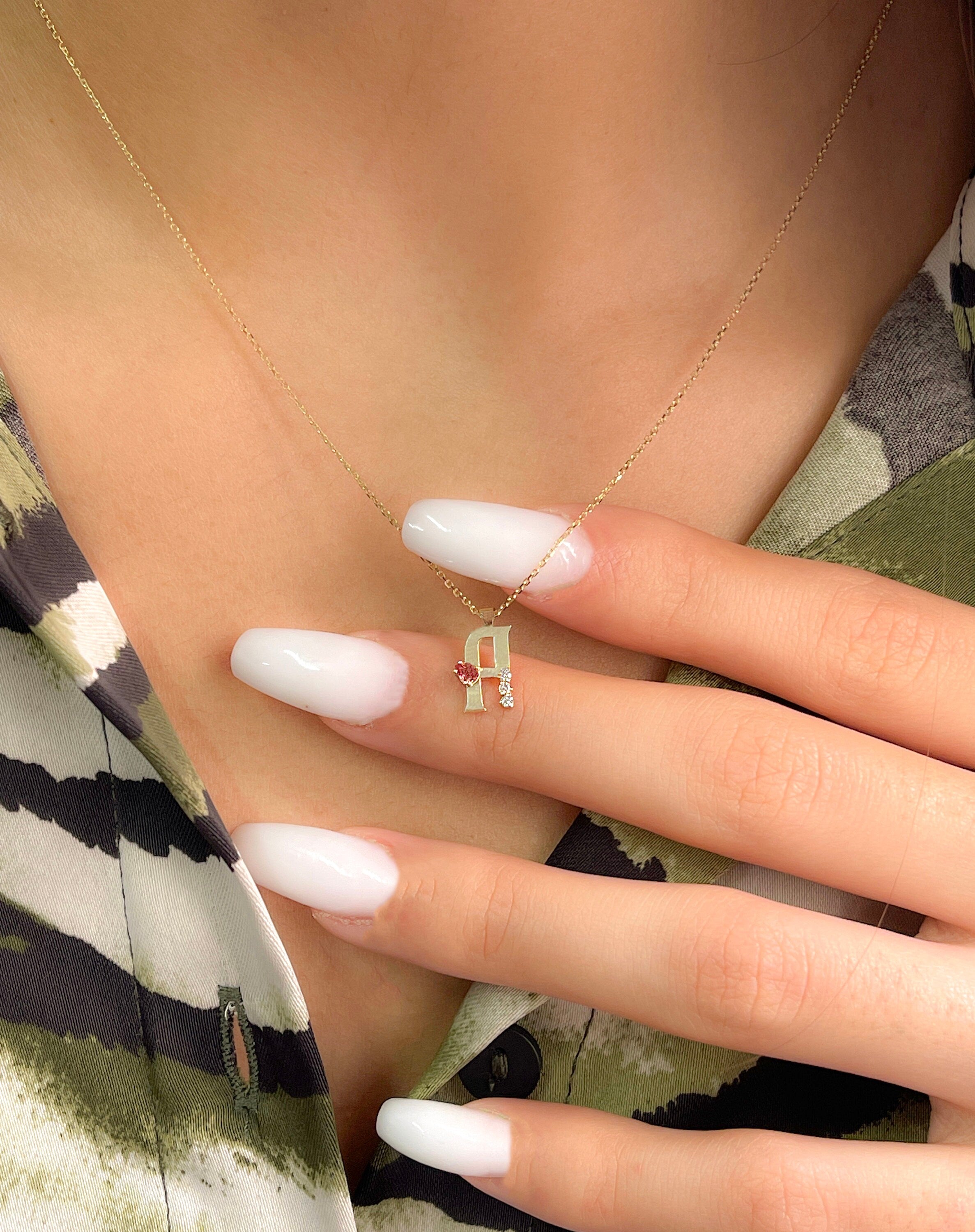 14K Gold Diamond Initial Necklace – Solace