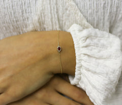 14K Gold Ruby & Diamond Oval Bracelet – Astra