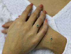 14K Gold Emerald & Diamond Oval Bracelet – Astra