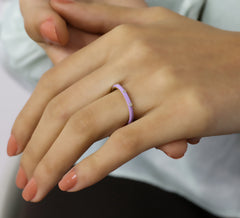 14K Gold Diamond Lilac Enamel Ring – Prisme