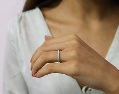 14K Gold Diamond Baby Blue Enamel Ring – Prisme