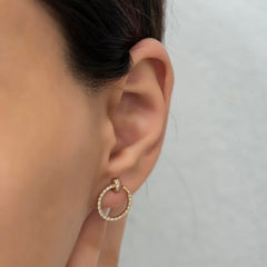 14K Gold Diamond Open Circle Stud Earrings – Cirvyn